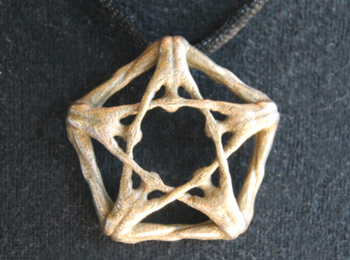 Pentaman pendant - Naked Geometry 3d printed Pentaman pendant, front