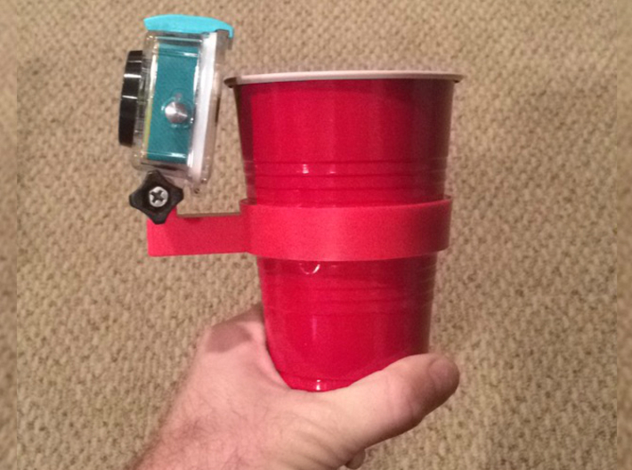 Solo Cup GoPro-style Mount 3d printed Using a Xiaomi Yi Camera