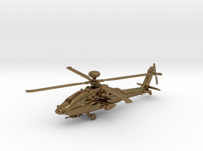Helicopter Apache Ah-64 Gold &amp; precious materials 3d printed