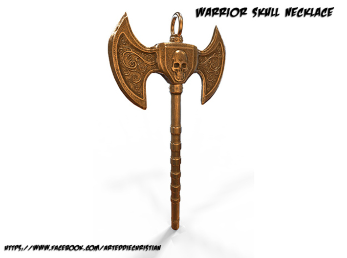 Warrior Skull Necklace 3d printed 