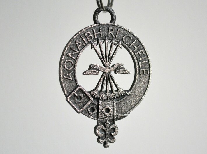 Cameron Clan Crest key fob 3d printed