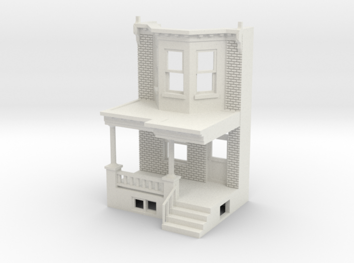 O scale WEST PHILLY ROW HOME FRONT 3d printed