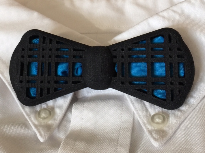 Insert-a-Color Plaid Bow Tie 3d printed 