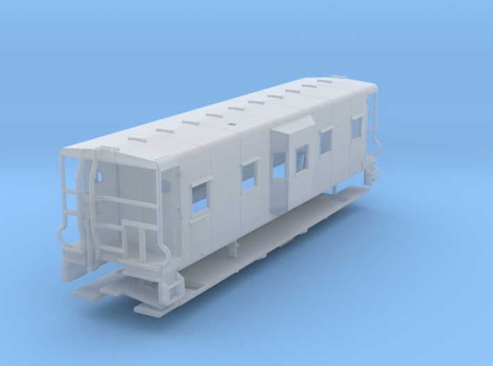 Sou Ry. bay window caboose - Round roof - TT scale 3d printed