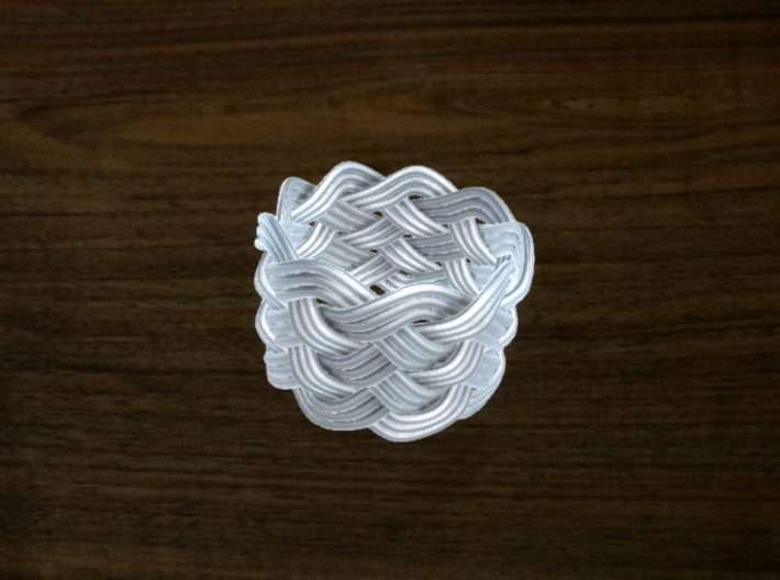 Turk's Head Knot Ring 6 Part X 9 Bight - Size 7.5 3d printed