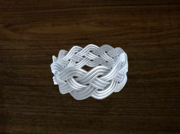Turk's Head Knot Ring 4 Part X 11 Bight - Size 13. 3d printed