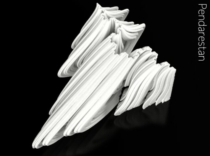 Rhamwave (4 in) 3d printed De Rham curve-based fractal sculpture