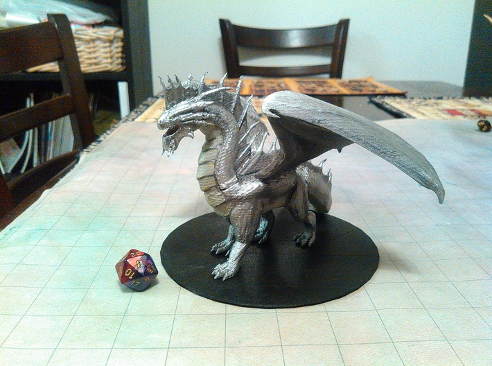 Silver Dragon 3d printed