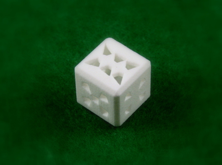 Dice No.3 S (balanced) (2cm/0.79in) 3d printed White Strong and  Flexible