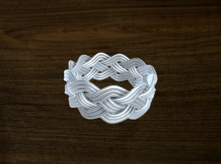 Turk's Head Knot Ring 4 Part X 11 Bight - Size 13 3d printed