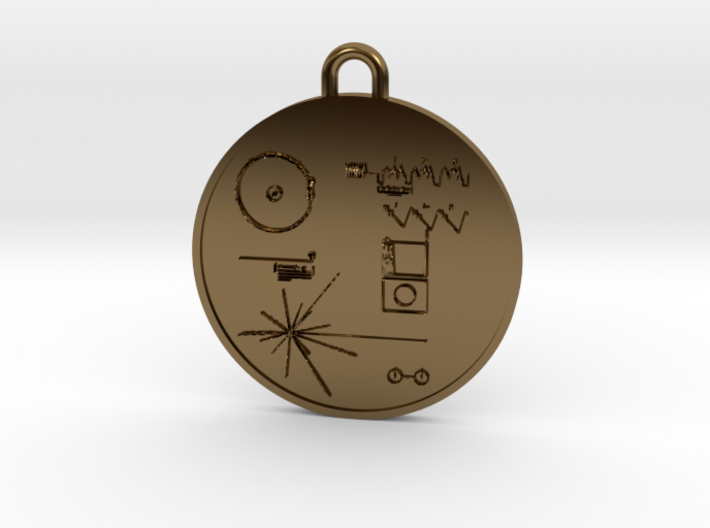 Voyager I Golden Record Pendant 3d printed