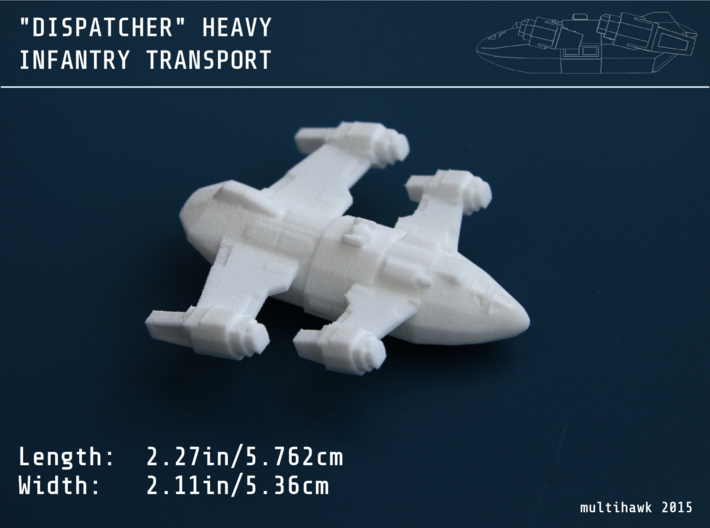 "Dispatcher" Heavy Infantry Transport 6mm 3d printed 