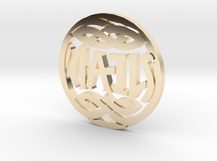 Heads and Tails Ambigram Coin 3d printed