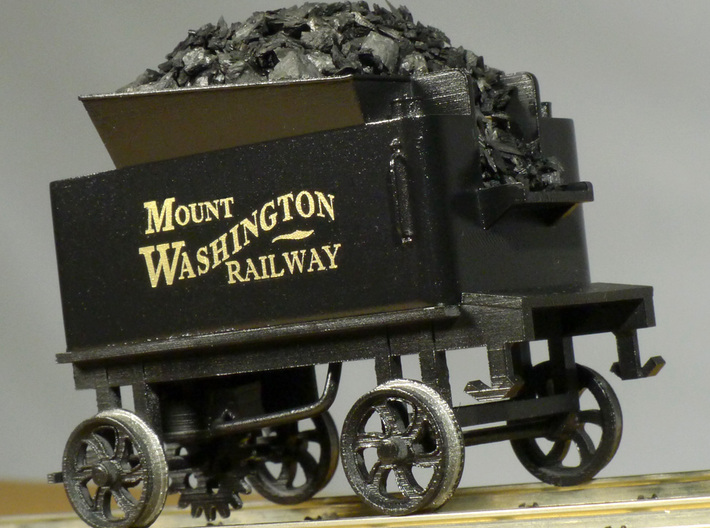 Cog Railway Tender - O Scale 3d printed Painted and detailed model by Warren Disbrow.