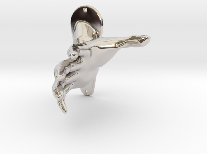 Child size hand 3d printed makes for an ornate, yet creepy handle