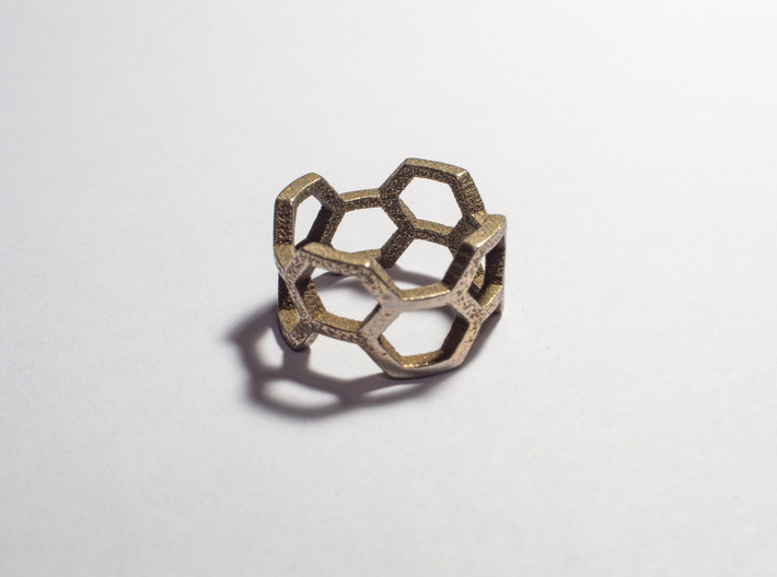 Honey Ring 3d printed Stainless Steel
