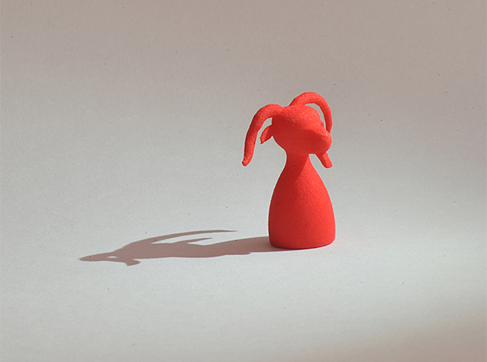 Evil Piece 3d printed Strong & Flexible Coral Red Polished