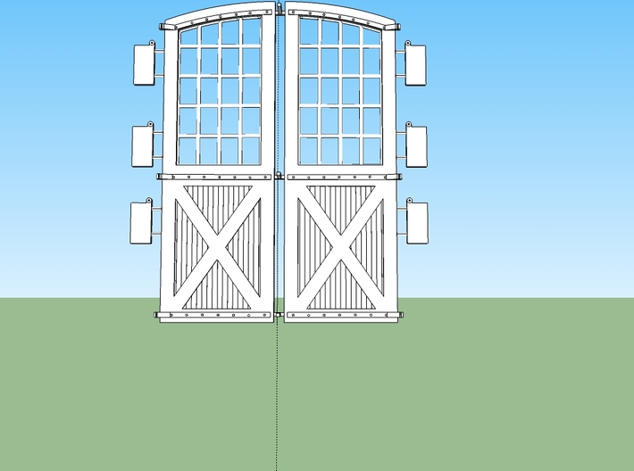DSP&amp;P Gunnsion Roundhouse Door set O 3d printed Stalls 1,3,4, and 6 had this style door