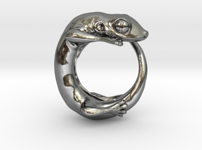 (Size 8) Gecko Ring 3d printed