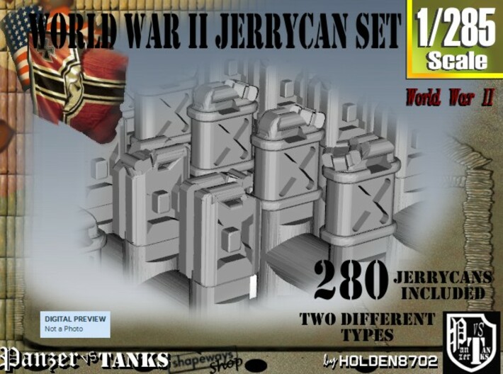 1-285 US & German Jerrycans Set 3d printed 