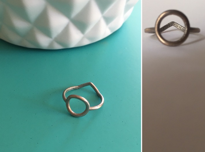 Two sides Ring Size M / 6 (Medium) 3d printed