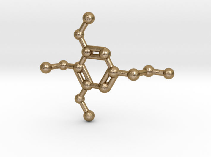 Mescaline Molecule Necklace Keychain 3d printed