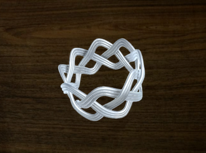 Turk's Head Knot Ring 3 Part X 8 Bight - Size 12.5 3d printed