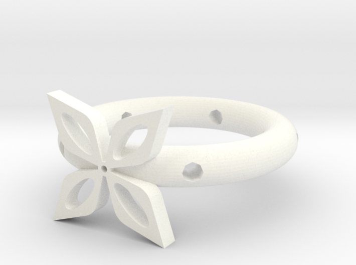 The ring of four leaves 3d printed