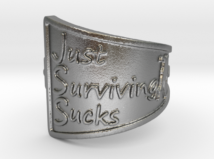 Just Surviving Sucks Satire Ring Size 8 3d printed