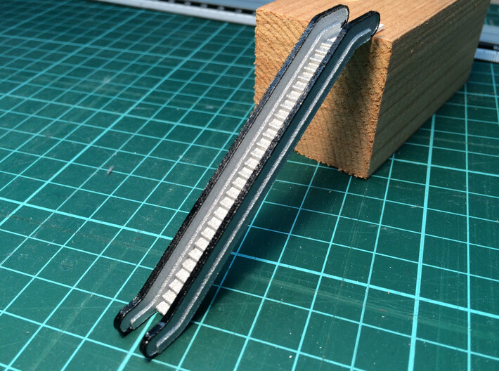 N Scale Escalator 38.6mm 3d printed Escalator in White Strong&amp;Flexible, painted, on my workbench.