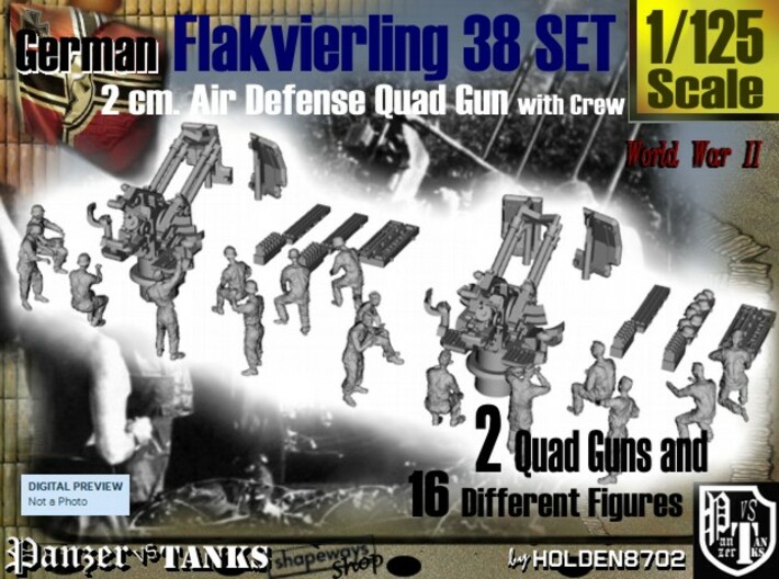 1-125 Flakvierling 38 Set 1 3d printed 