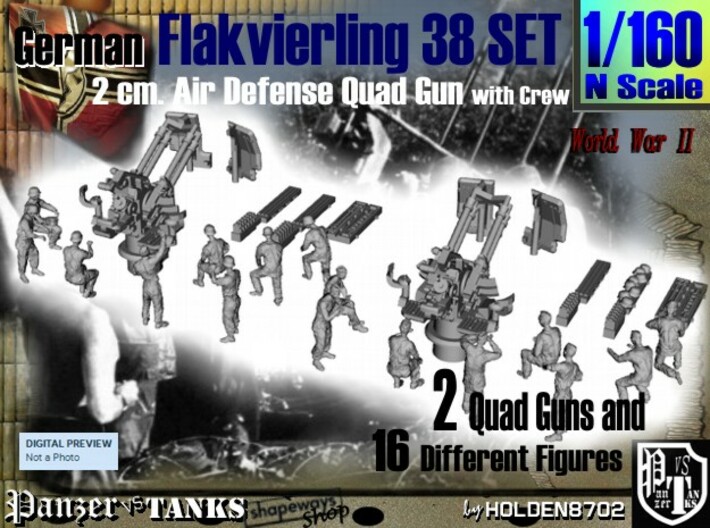 1-160 Flakvierling 38 Set 1 3d printed 