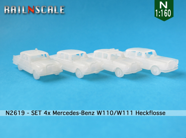 SET 4x Mercedes-Benz Heckflosse (N 1:160) 3d printed 
