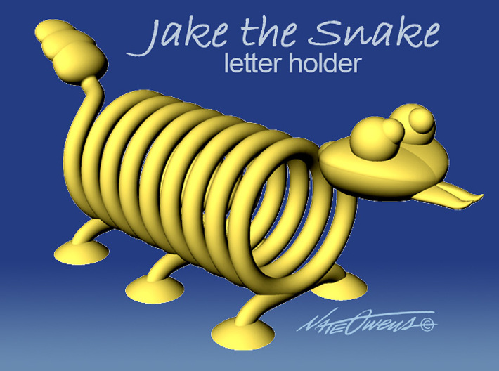 Jake the Snake letter holder 3d printed 