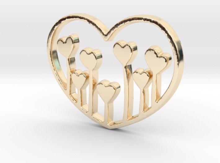 Heart's Garden Pendant - Amour Collection 3d printed