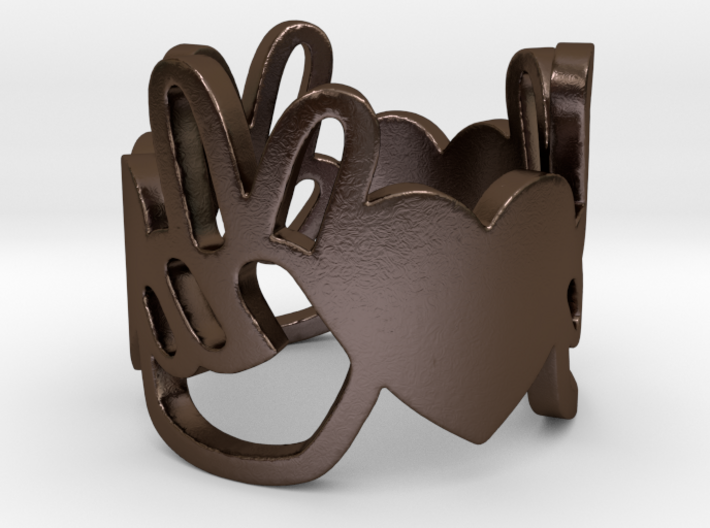 Peace and Love Ring Size 6 3d printed