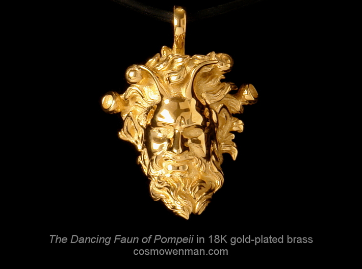 THE DANCING FAUN of Pompeii necklace pendant 3d printed 