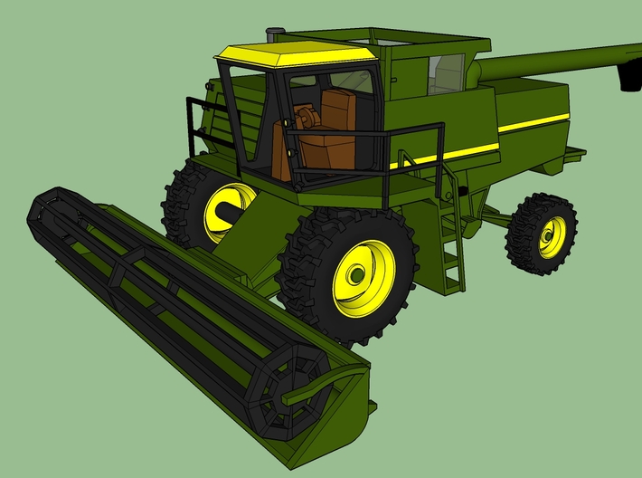 N Farm Combine V2 with Grain Header 3d printed