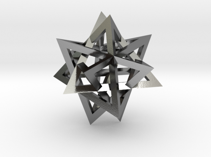 Tetrahedron 4 compound earring 3d printed