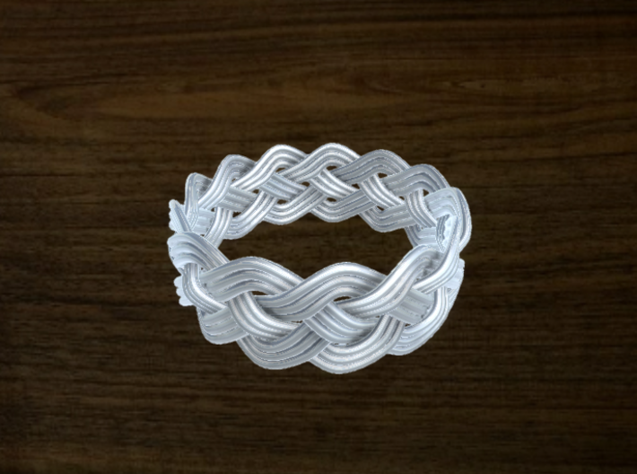 Turk's Head Knot Ring 4 Part X 13 Bight - Size 17 3d printed