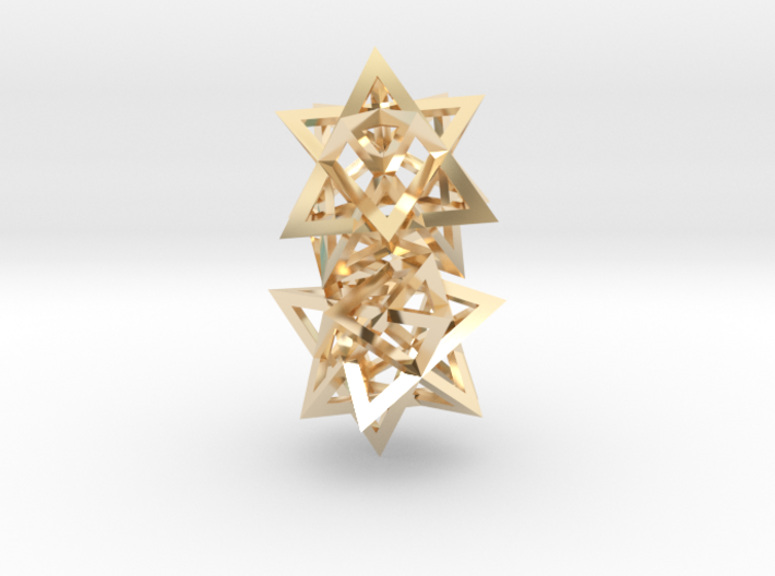 Tetrahedron 4 compound earring pair 3d printed