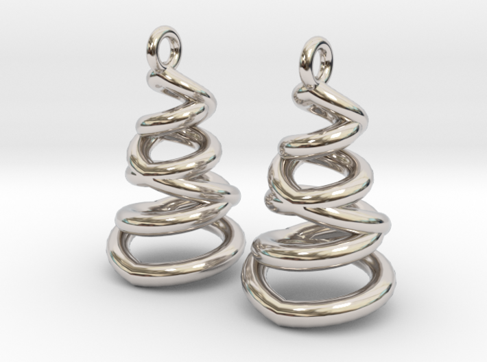 Phased Spiral Earrings 3d printed
