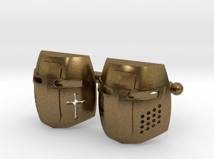 Knight Helmet Cufflinks 3d printed