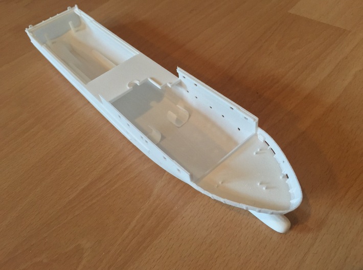 Rmah (A61), Hull (1:200) 3d printed hull as printed
