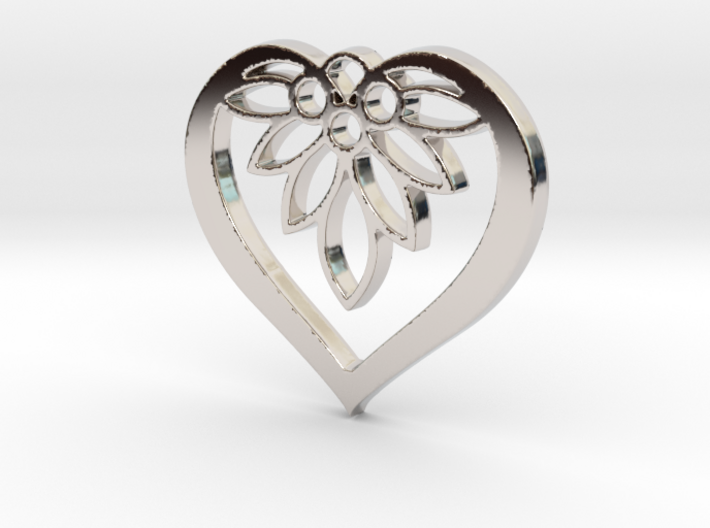 Flower of my Heart Pendant - Amour Collection 3d printed