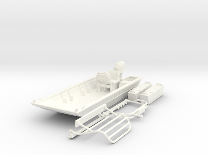 Flat Bottom Boat 01. 1:64 Scale 3d printed