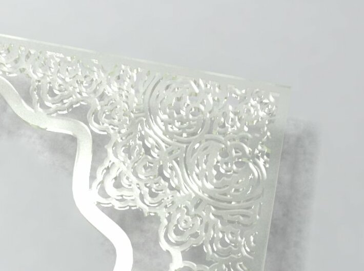 Ornate frame 3d printed detail in translucent material