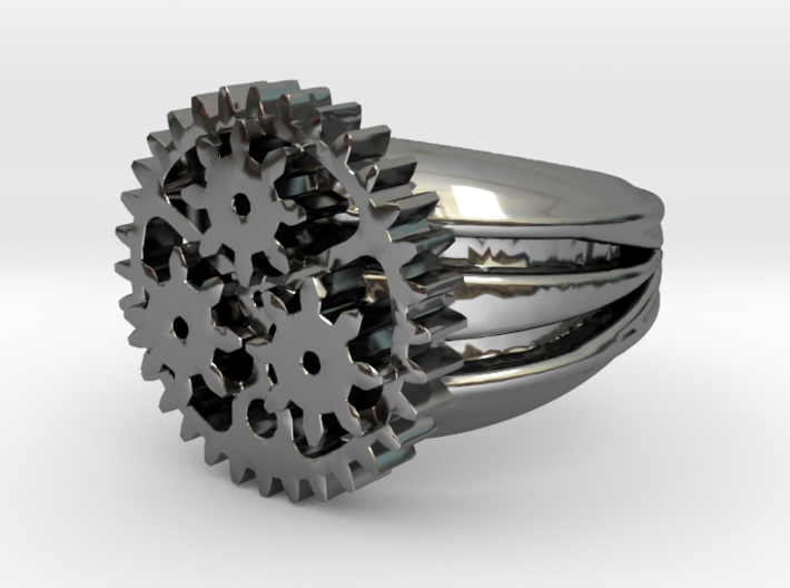 SteamPunk Ring ALFA 3d printed