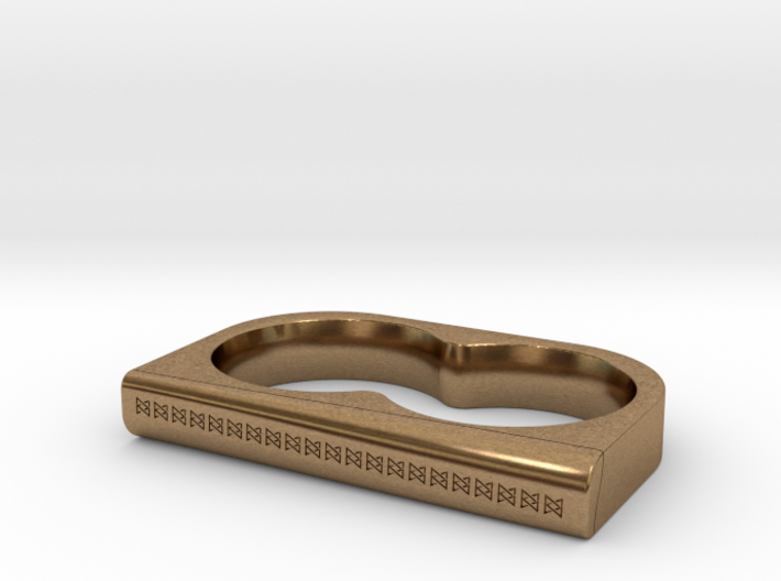 Double Fingered Hex Knot Ring 18mm 3d printed
