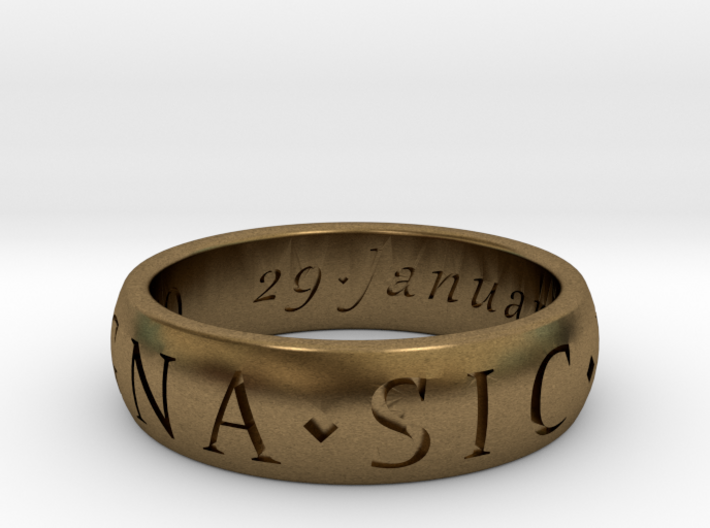 Size 9 Sir Francis Drake, Sic Parvis Magna Ring 3d printed